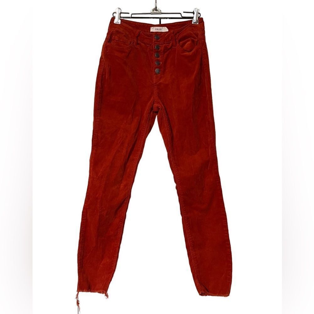 Cello 3 straight leg corduroy pants orange rust burnt orange GUC women’s